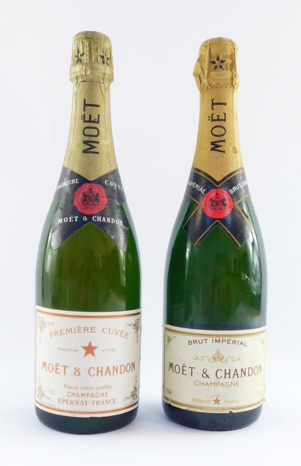 Two Moet & Chandon Champagnes, comprising Premier Cuvee, 75cl bottle, and Brut Imperial, 75cl bottle