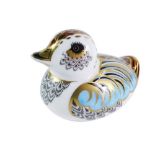 A Royal Crown Derby Collector's Guild duckling paperweight, gold stopper, dated 2009, 6cm high.