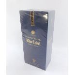 A Johnnie Walker Blue Label Scotch Whisky, in box and outer cellophane wrap.