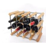 A wine rack and contents of nine bottle of various wine, comprising The Chenin Blanc Zebra View, Har
