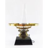 An oil lamp fitment, and a shade frame.