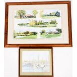 Sonia Bramma (20thC Lincolnshire artist). Spalding Golf Club, watercolour on paper, 36cm x 60cm, and