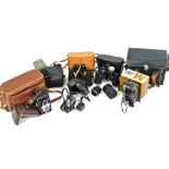 A quantity of camera equipment, to include a Minolta SRT101 camera with lenses and accessories, a Mi
