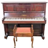 A Chappell of London two piece early 20thC mahogany cased upright piano, serial number 12182, and an