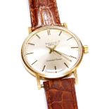 A Tissot Seastar 7 gentleman's wristwatch, with a 9ct gold outer casing, on silvered coloured dial,