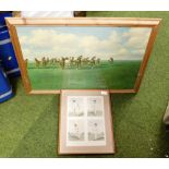 A print of various 19thC cricket players, 35cm x 26cm, horse print, etc. (a quantity)