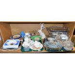 Decorative china and effects, to include a Coalport commemorative silver jubilee two handled dish, 1