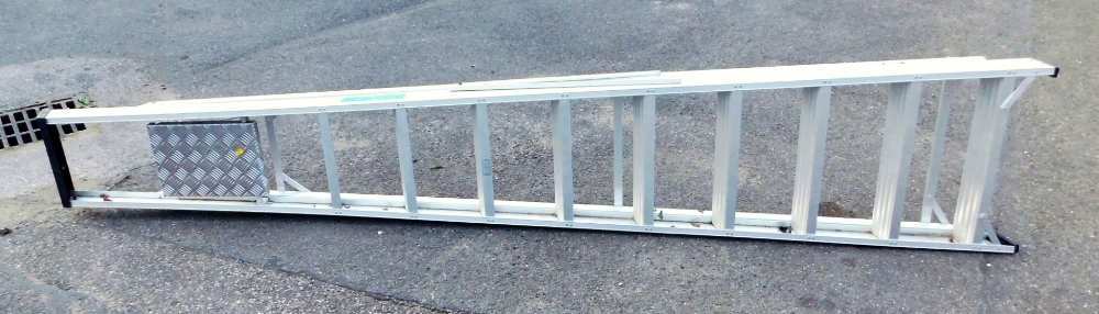 An A frame metal step ladder.