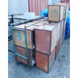 A quantity of tea crates, etc. (a quantity)