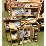 Various wall mirrors, to include gilt framed example, late 20thC teak framed wall mirror, etc. (a qu