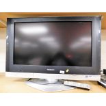 A Panasonic Viera 32'' television, with lead and remote.