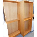 A set of three modern lightwood open bookcases, 204cm high, 81cm wide, 29cm deep. Lots 1501 to 1571