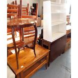 A group of furniture, to include a mahogany drop leaf table, 79cm high, a mahogany two tier occasion