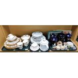 A Carlton china part tea service, an Aynsley April Rose teacup and saucer, various trinket jars and
