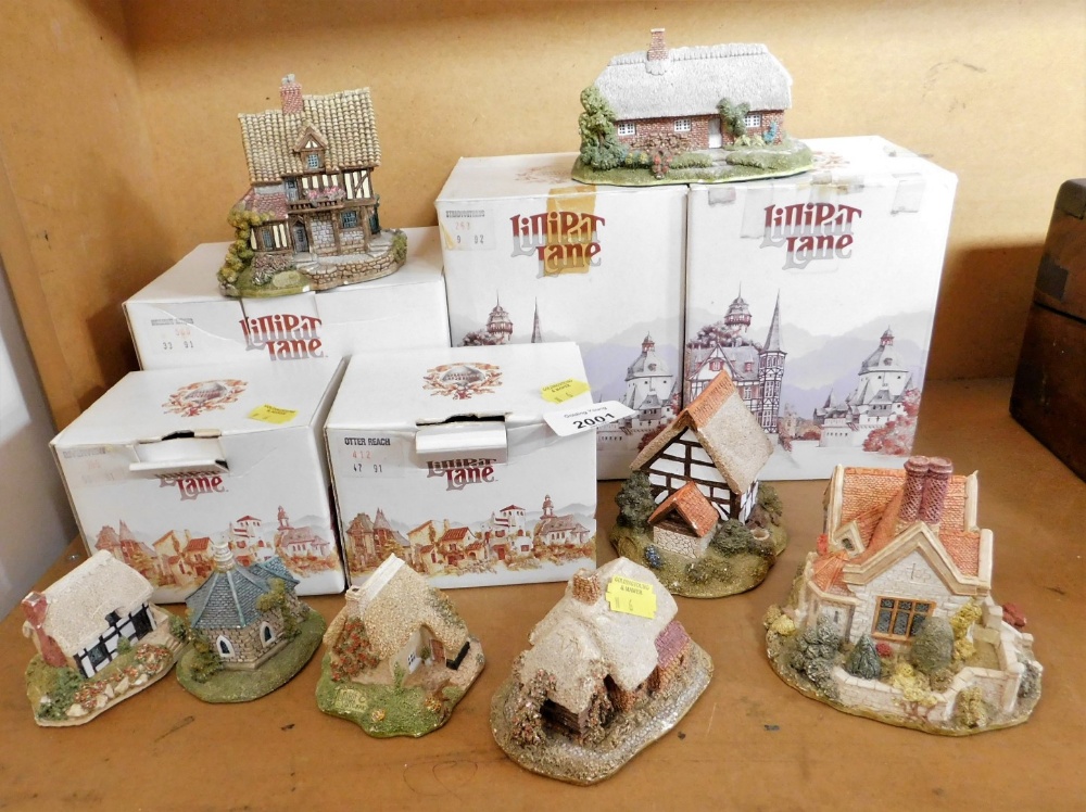 A group of Lilliput Lane cottages, to include Spring Bank, Clockmakers Cottage, Otter Reach, Mickleg
