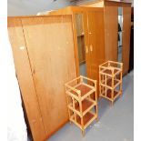 A group of bedroom furniture, to include a Lebus single wardrobe, an associated double wardrobe, two