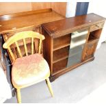 A group of furniture, to include an oak Old Tudor style sideboard, with two drawers above two cabine