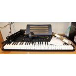 A Rockjam multi-function keyboard, RJ361, music stand, etc. (a quantity)