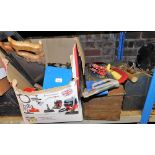 Various tools, tool boxes, carpentry tools, etc., to include hand saws, clamps, etc. (a quantity)