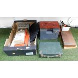 Various tool boxes, staples, trivet, stock and dye set, etc. (a quantity)