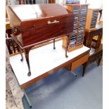 A group of furniture, to include a mahogany box on later stand, the box possibly converted from a gr