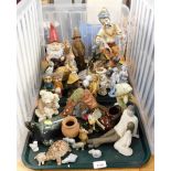 Various ornaments, etc., to include Wade Whimsies, a Willow Tree father and daughter figure group, t