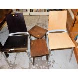 Two various chairs and two side tables.