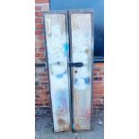 Two metal painted lockers, 178cm high.