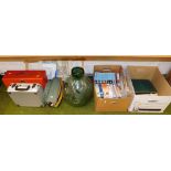 General household effects, to include a carbuoy, 42cm high, various cases, document case, DVDs to in