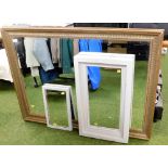 Withdrawn Pre Sale by vendor. A gilt framed wall mirror, various other mirrors, etc. (a quantity)