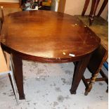 An oak dining table.