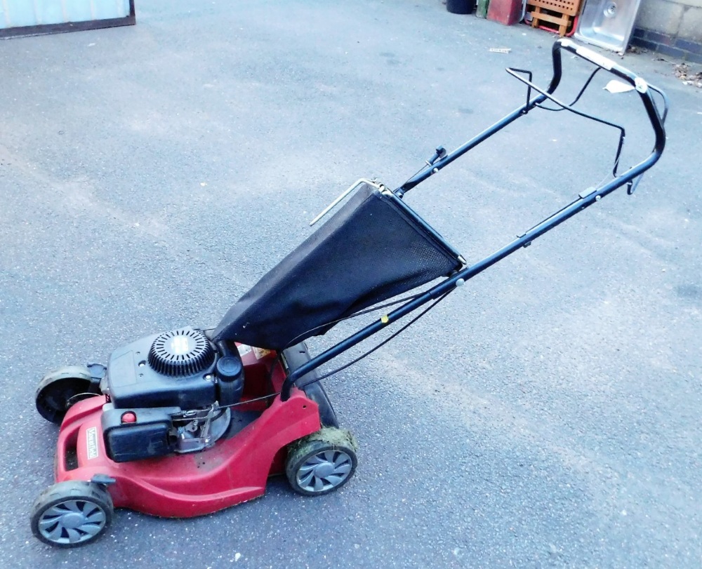 A Mountfield RS100 lawnmower, with grass box.