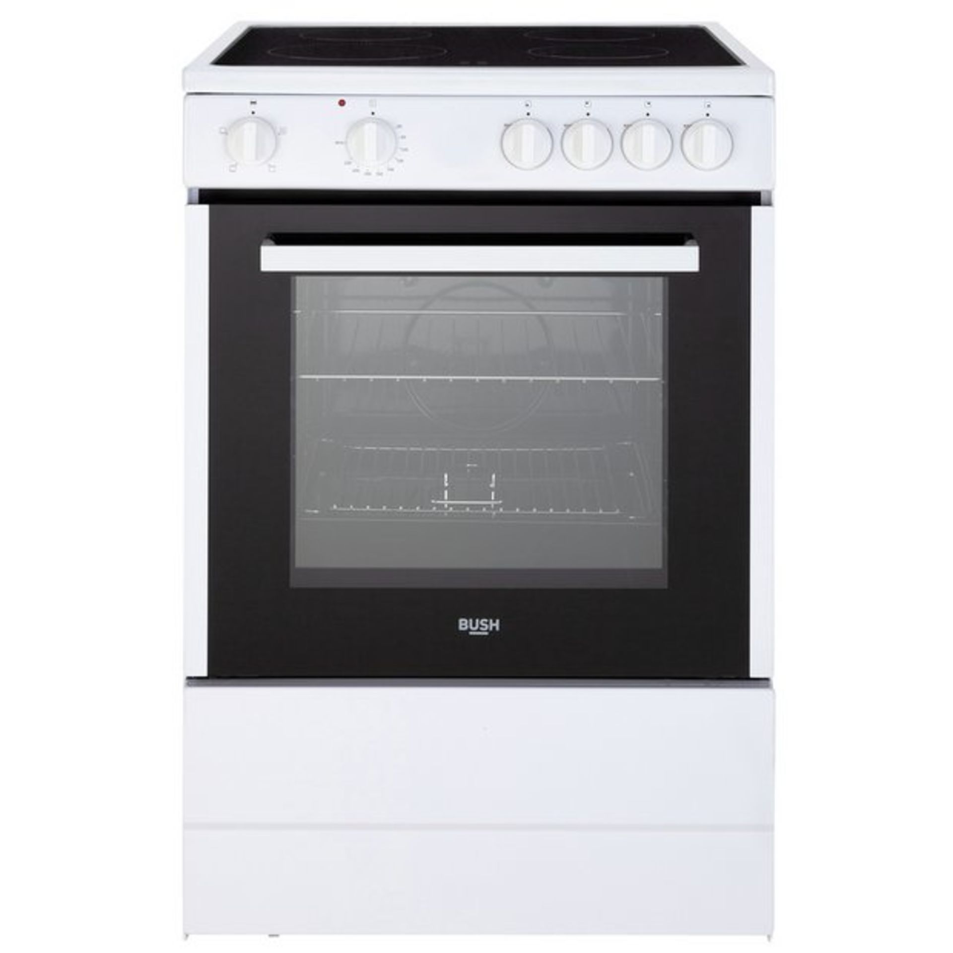 + VAT Grade A Bush B60SCWX 60cm Single Electric Cooker - 73 Litre Capacity Oven - Ceramic Hob With