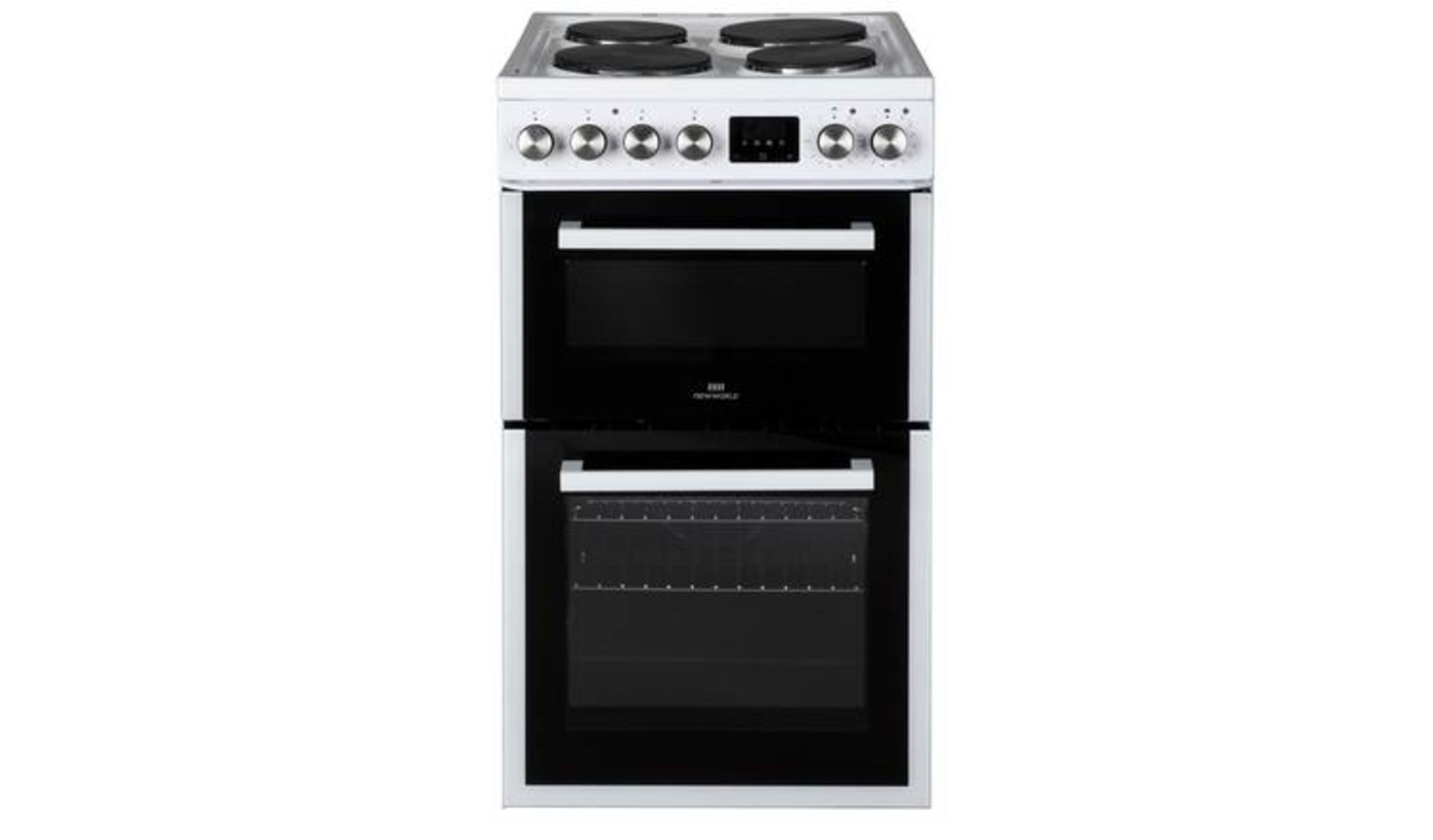 + VAT Grade A New World NWLS50DEW Double Oven Electric Cooker - Main Oven Capacity 63 Litres -