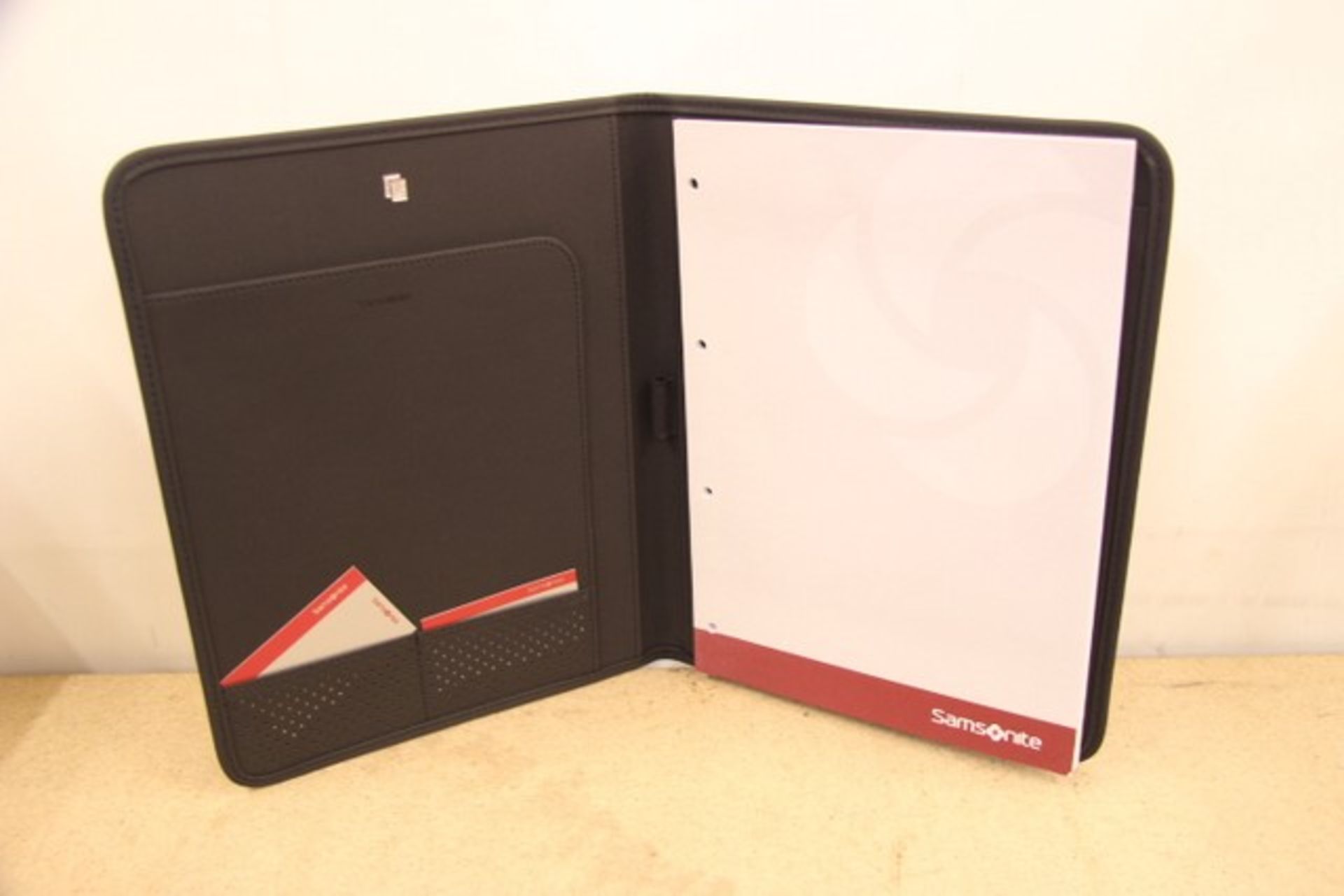 + VAT Brand New Samsonite Black Executive Folder With-Pen Pocket-Card Pockets-Note Pad