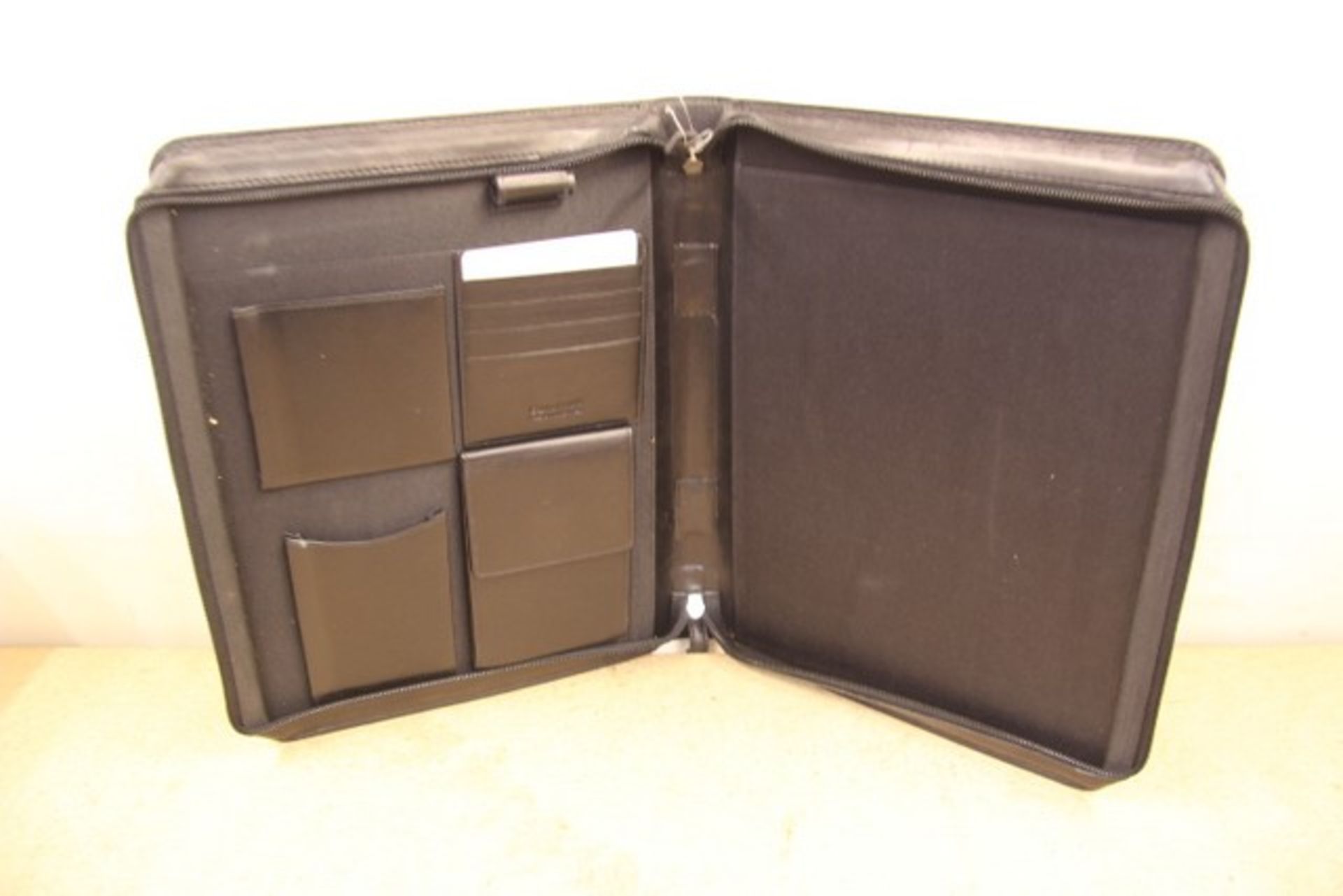 + VAT Brand New Samsonite Black Leather Executive Folder With-Pen Pocket-Card Pockets-Four Inner