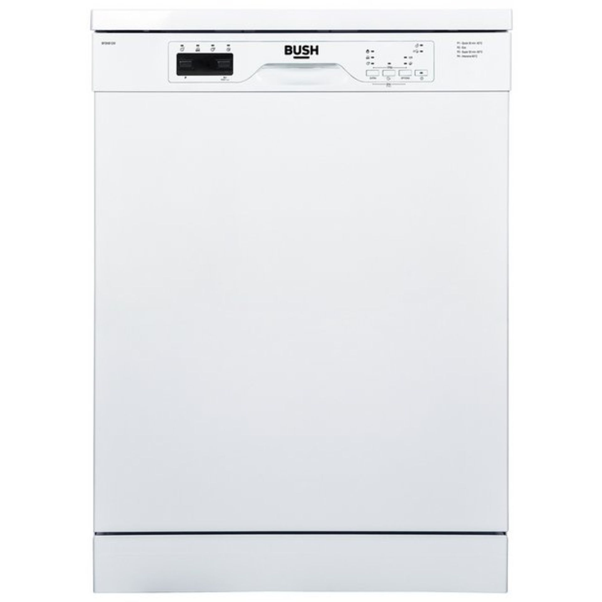 + VAT Grade A/B Bush BFSNB12W Full Size Dishwasher - A++ Energy Rating - Four Programmes - 30