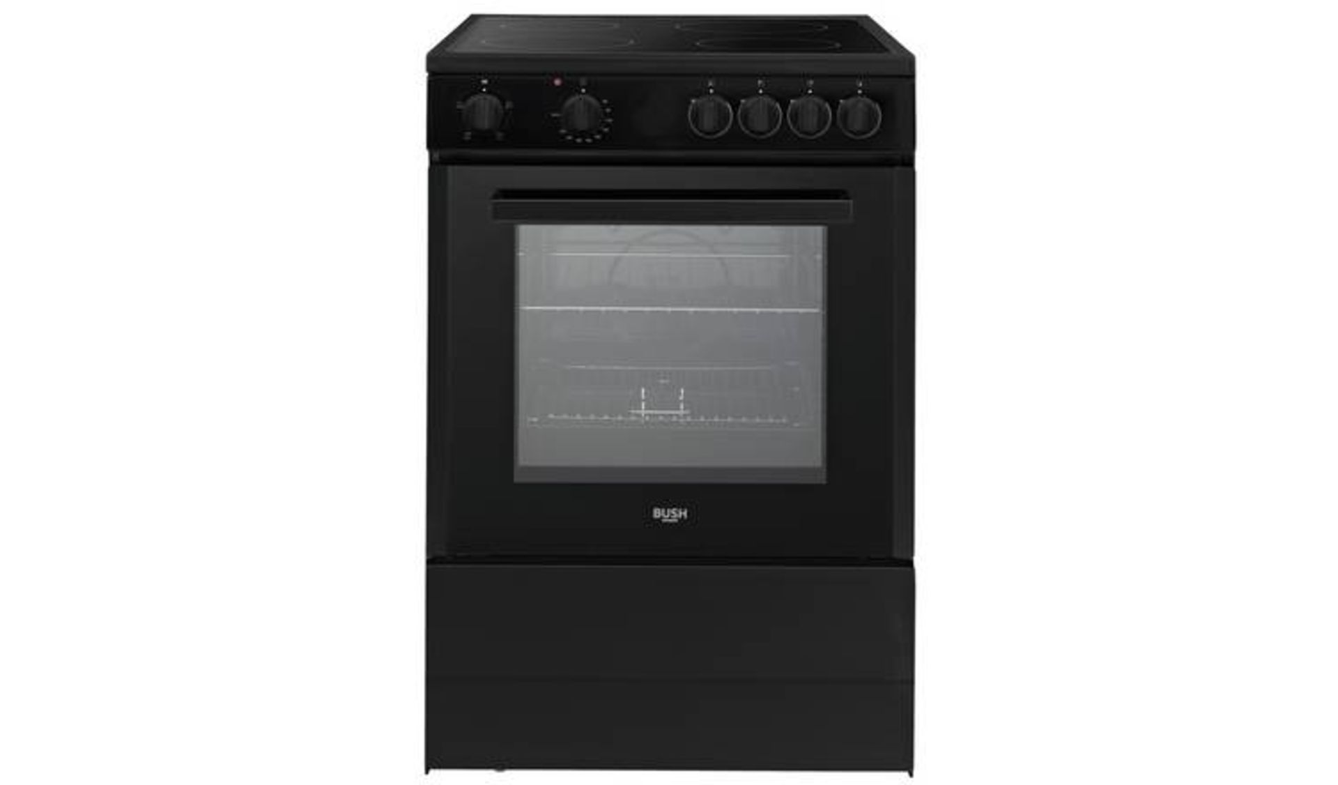 + VAT Grade A/B Bush B60SCBX 60cm Single Electric Cooker - 73 Litre Capacity Oven - Ceramic Hob