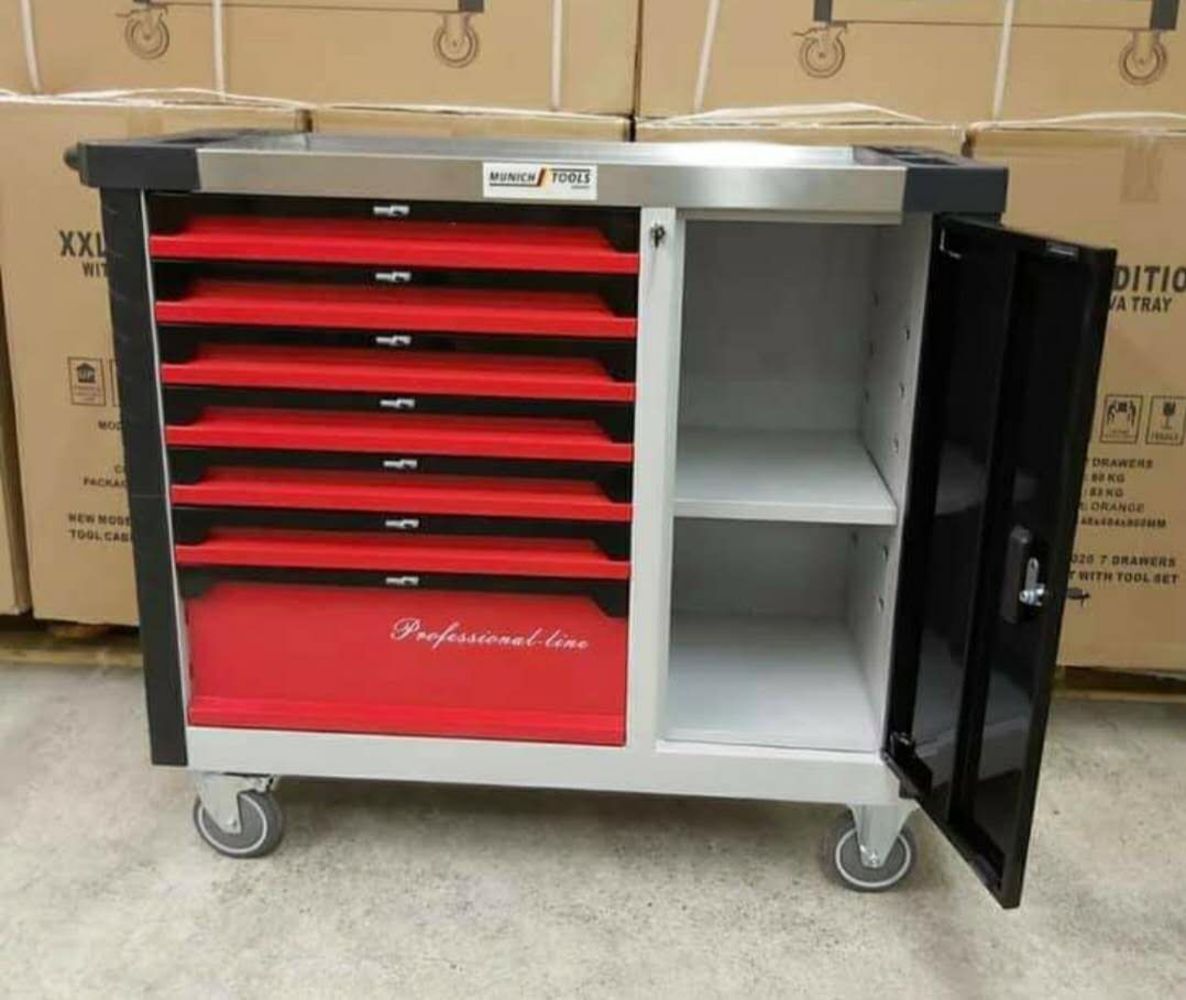 Professional Tool Cabinets Complete with Tools, Tool Kits in Wheeled Case, plus Petrol Generators