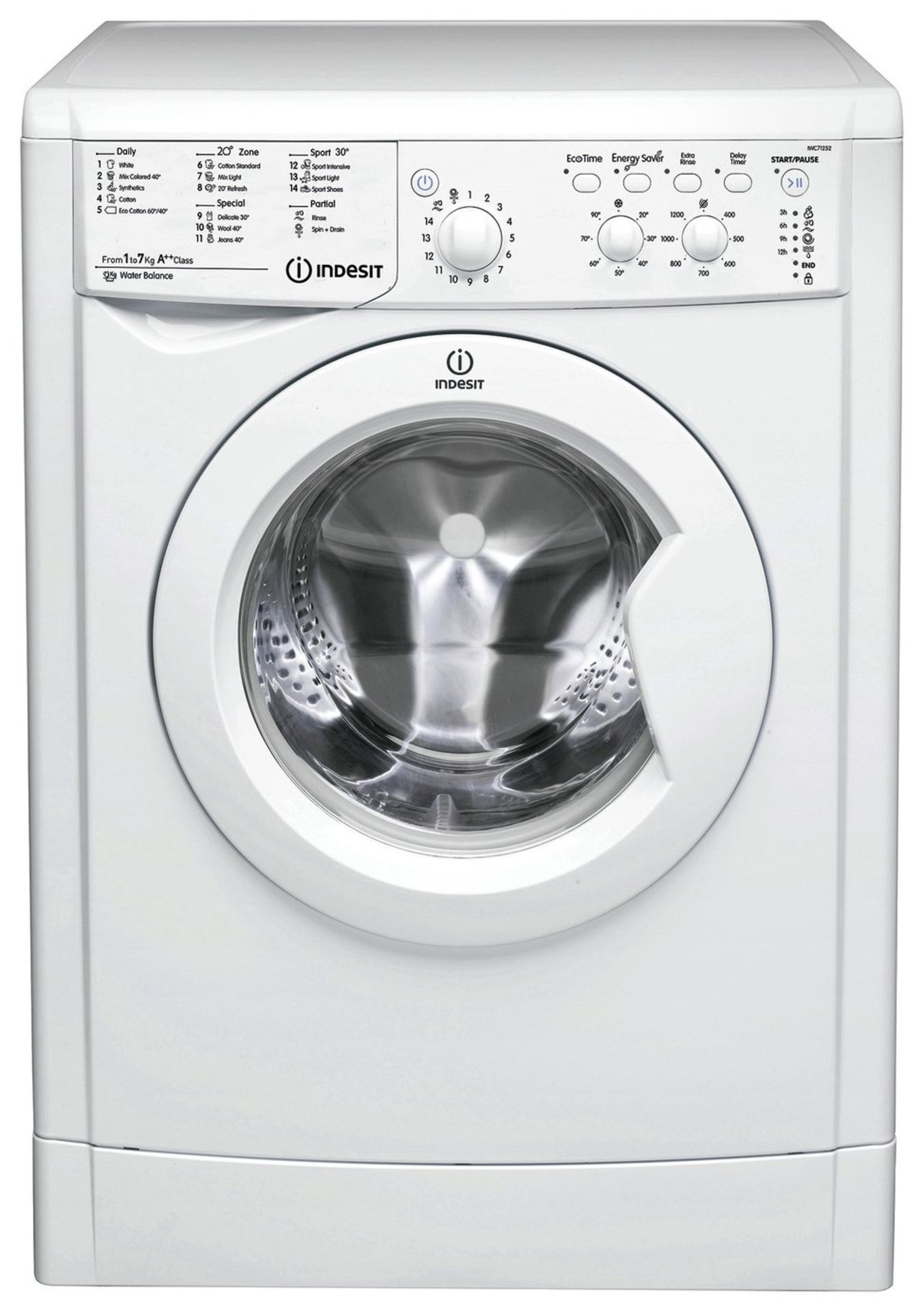 + VAT Grade A/B Indesit IWC71252 7Kg 1200 Spin Washing Machine - 16 Programmes - 20 Minute Quick