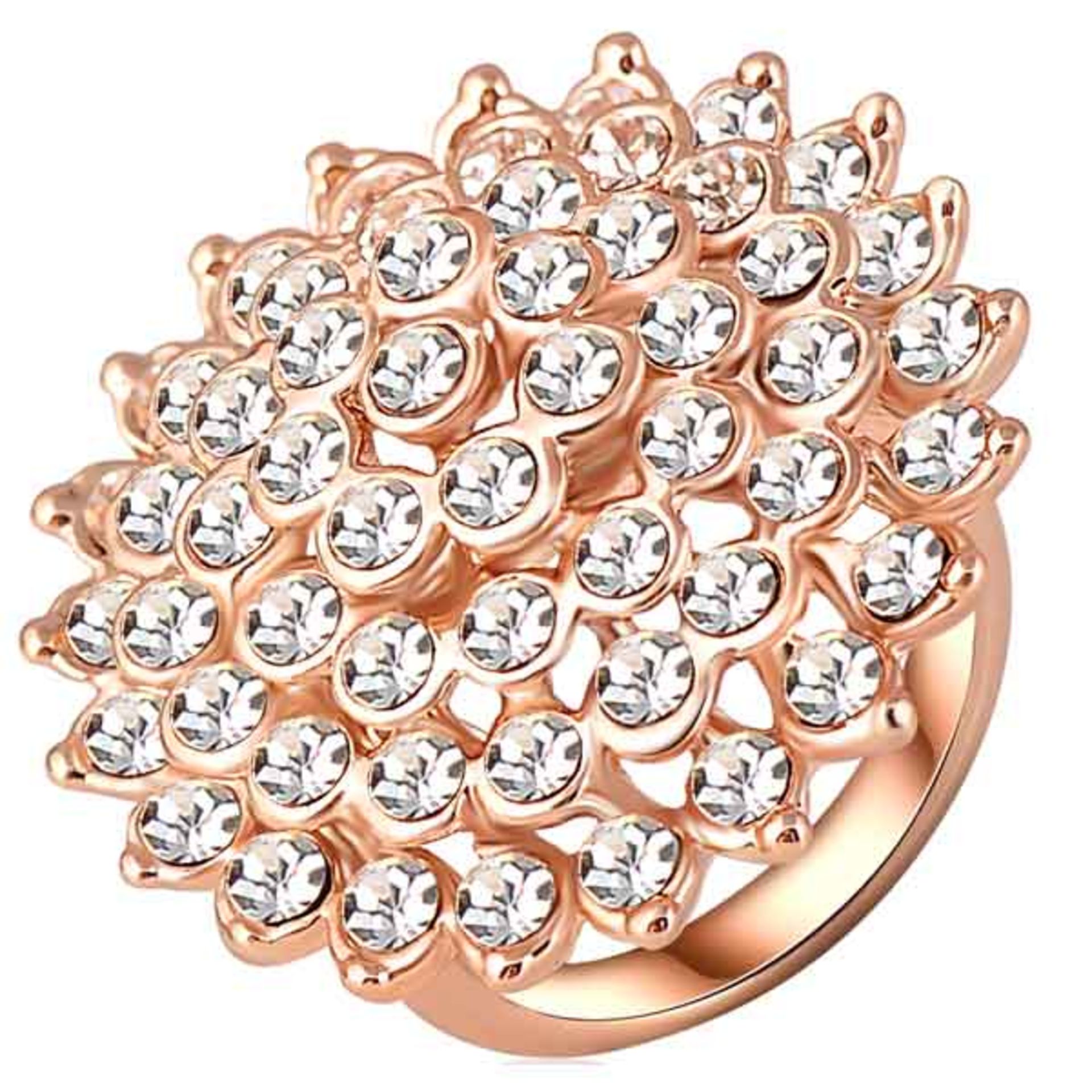 + VAT Brand New Rose Gold Plated Large Austrian Crystal Ring