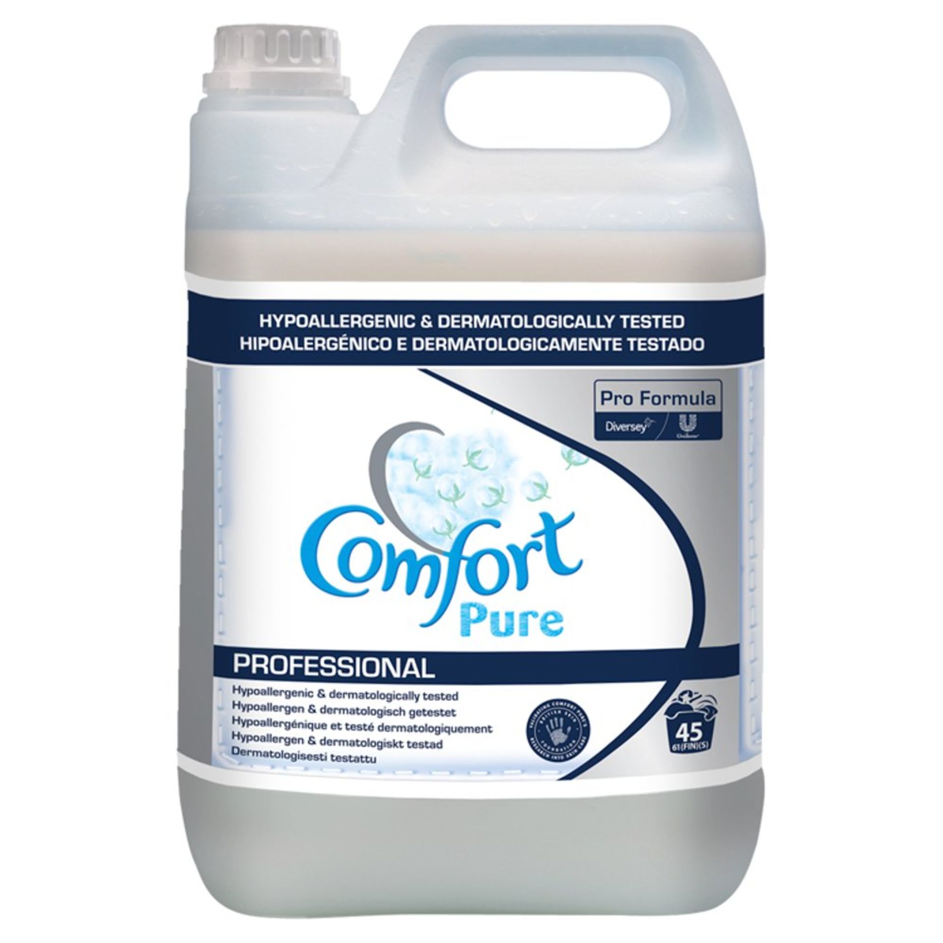 + VAT Brand New 5 Litre Bottle Comfort Pure Fabric Conditioner - Professional - Hypoallergenic &