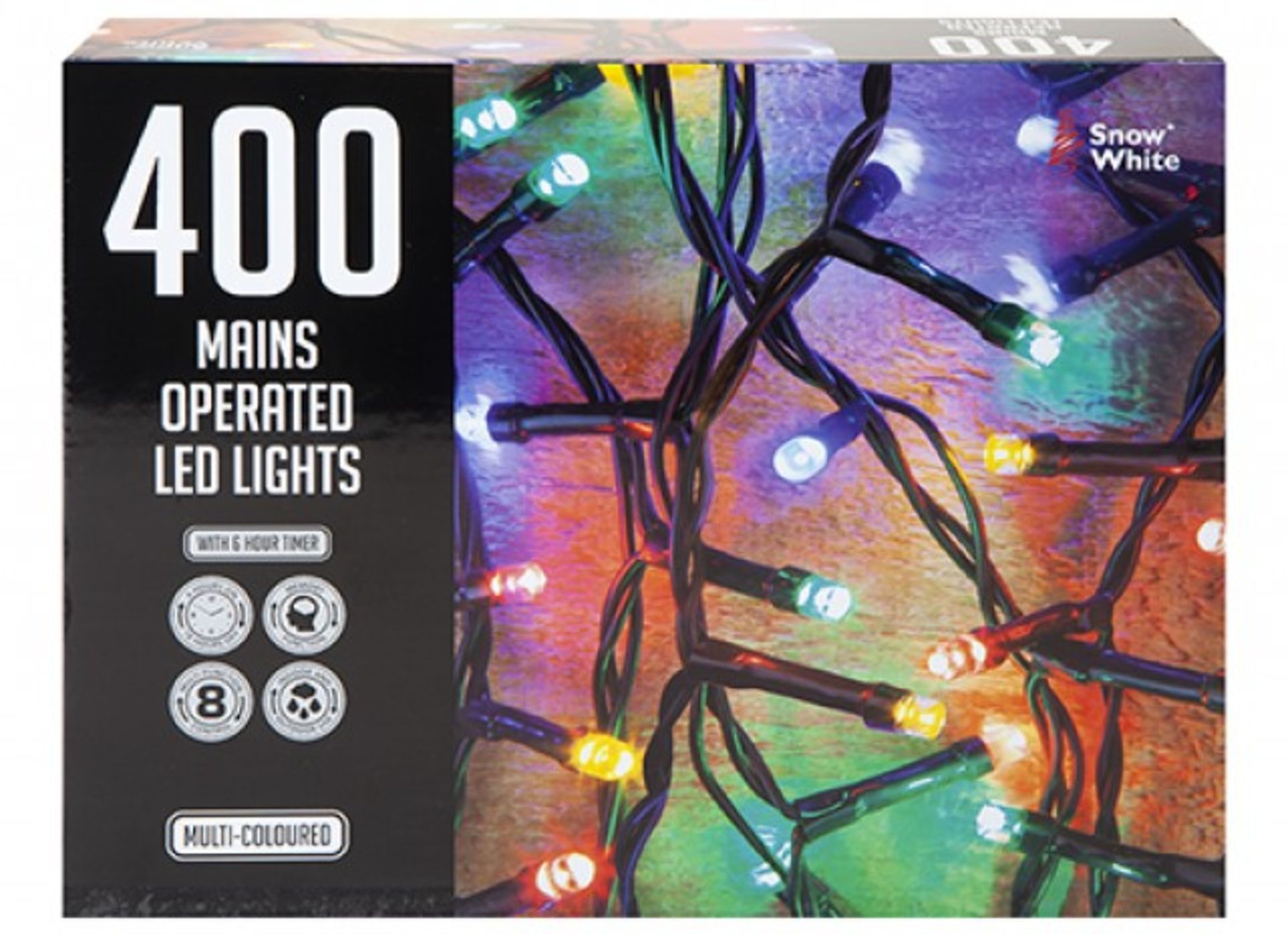 + VAT Brand New 400 Multi Coloured Mains Operated LED Lights - 8 Function - Mains Transformer