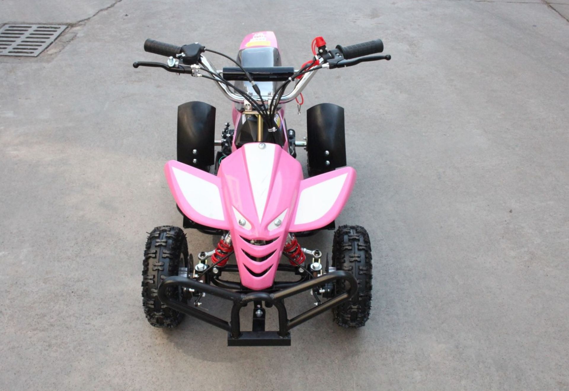 + VAT Brand New 49cc Hawk Mini Quad Bike - Colours May Vary - Full Front And Rear Suspension - Disk - Image 5 of 9