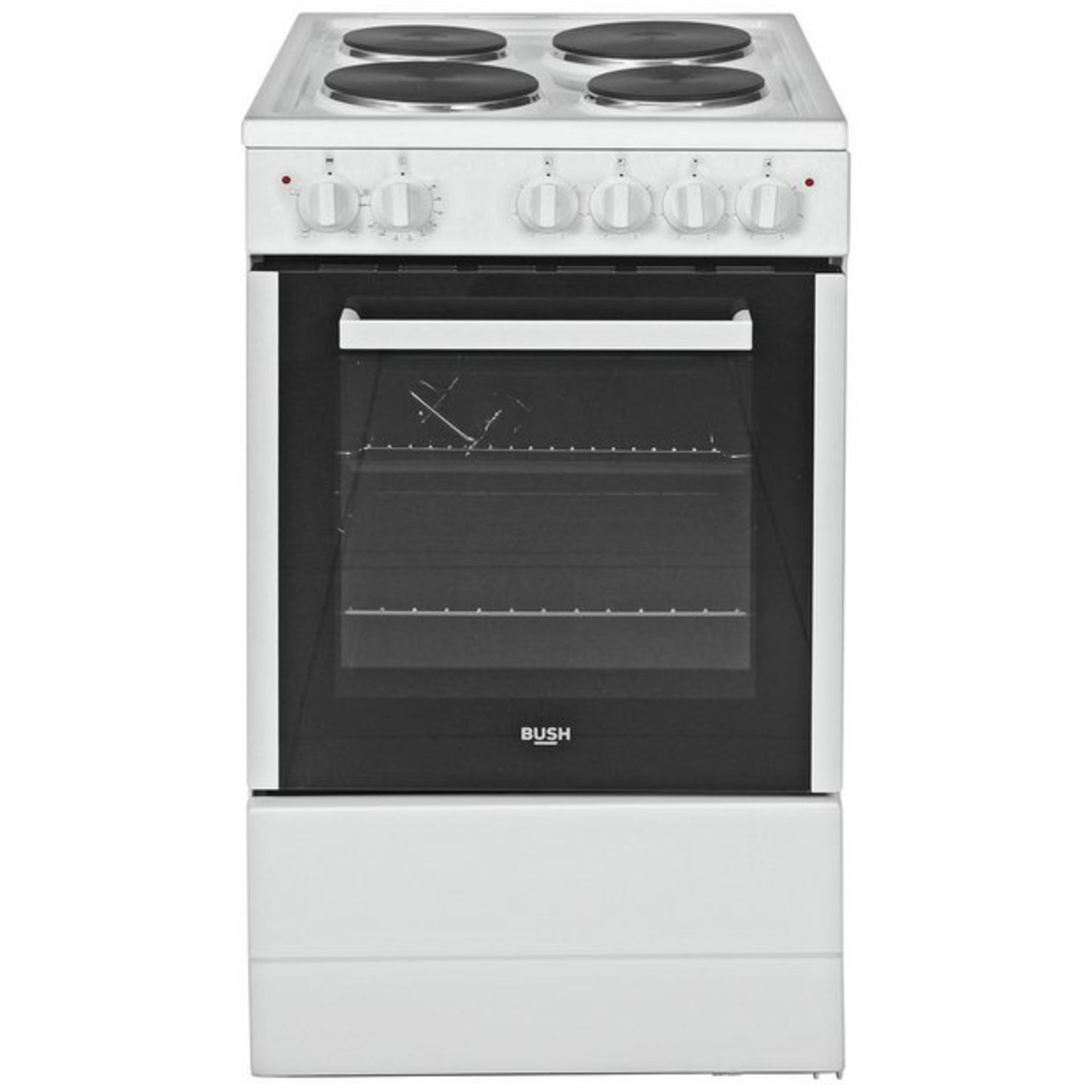 + VAT Grade A/B Bush BESAW50W 50cm Single Electric Cooker - Oven Capacity 63 Litre - Solid Plate