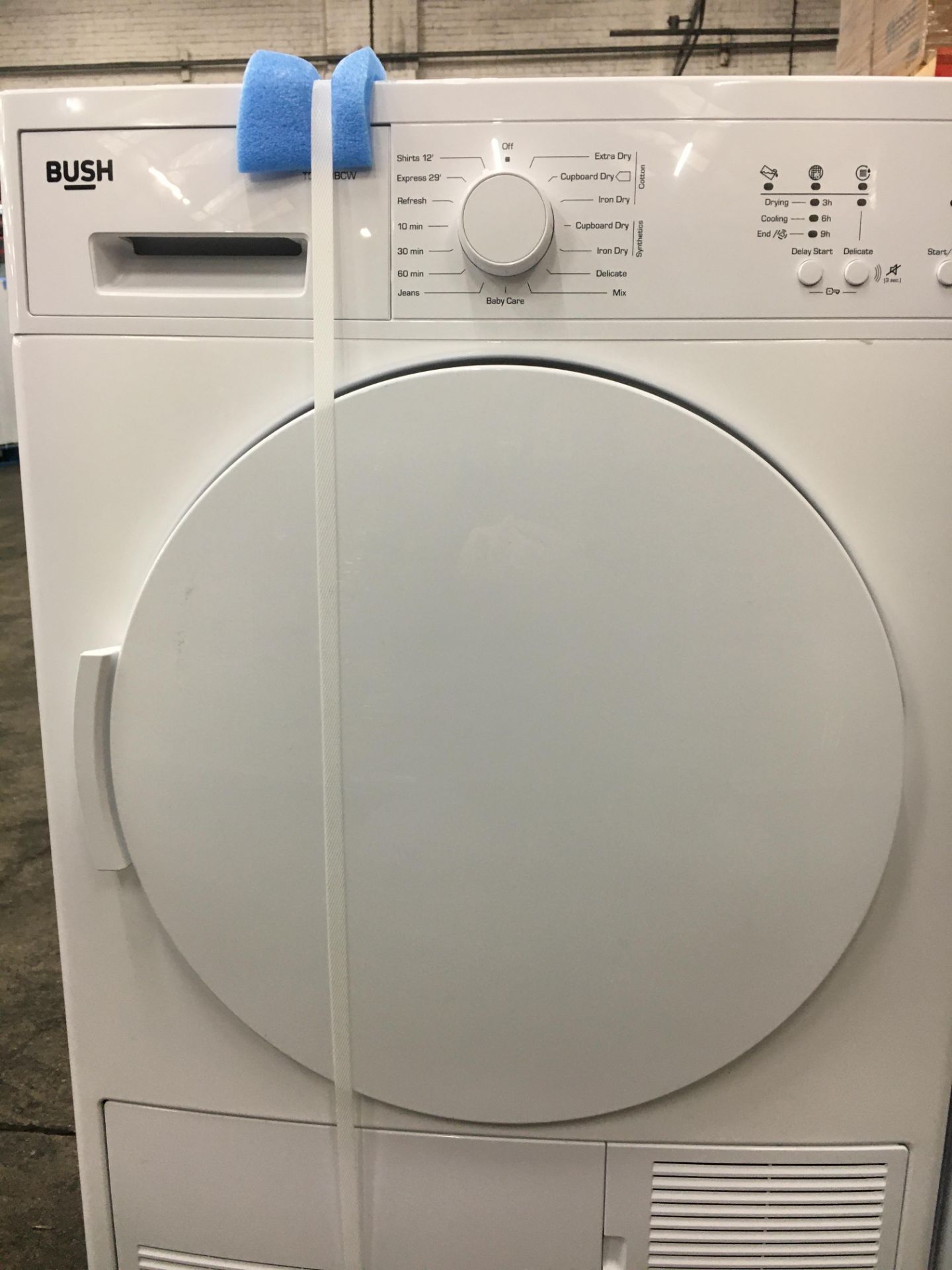 + VAT Grade A/B Bush TD7CNBCW 7Kg Condenser Tumble Dryer - 15 Drying Programmes - Quiet Mark Stamp