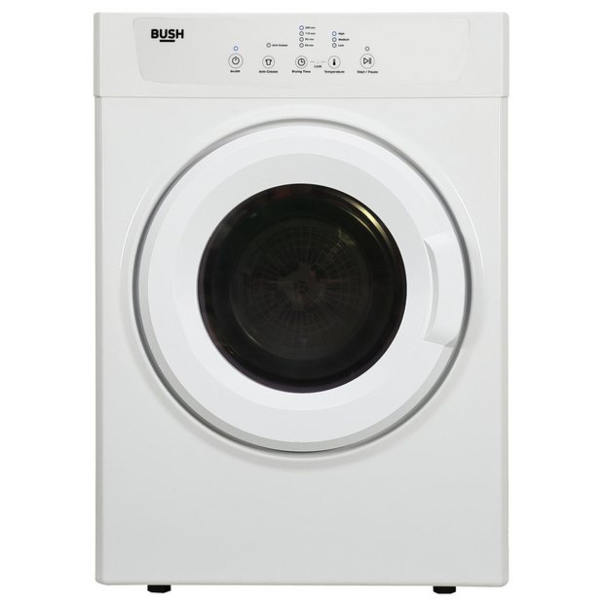 + VAT Grade A/B Bush TDV7NBW 7Kg Vented Tumble Dryer - 10 Drying Programmes - Quiet Mark Stamp of