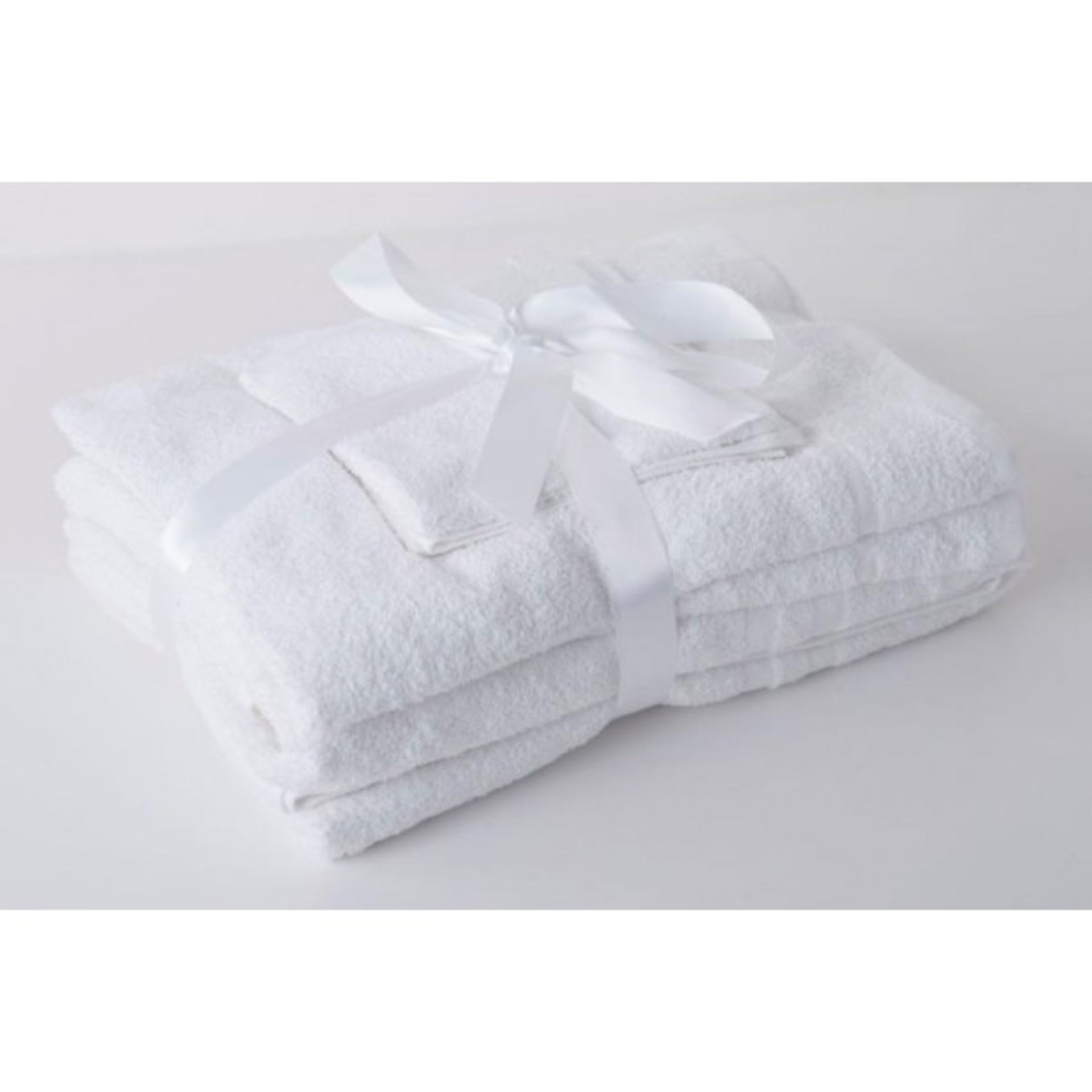 + VAT Brand New Six Piece White Towel Bale Set Including Two Bath Towels-Two Hand Towels & Two Face