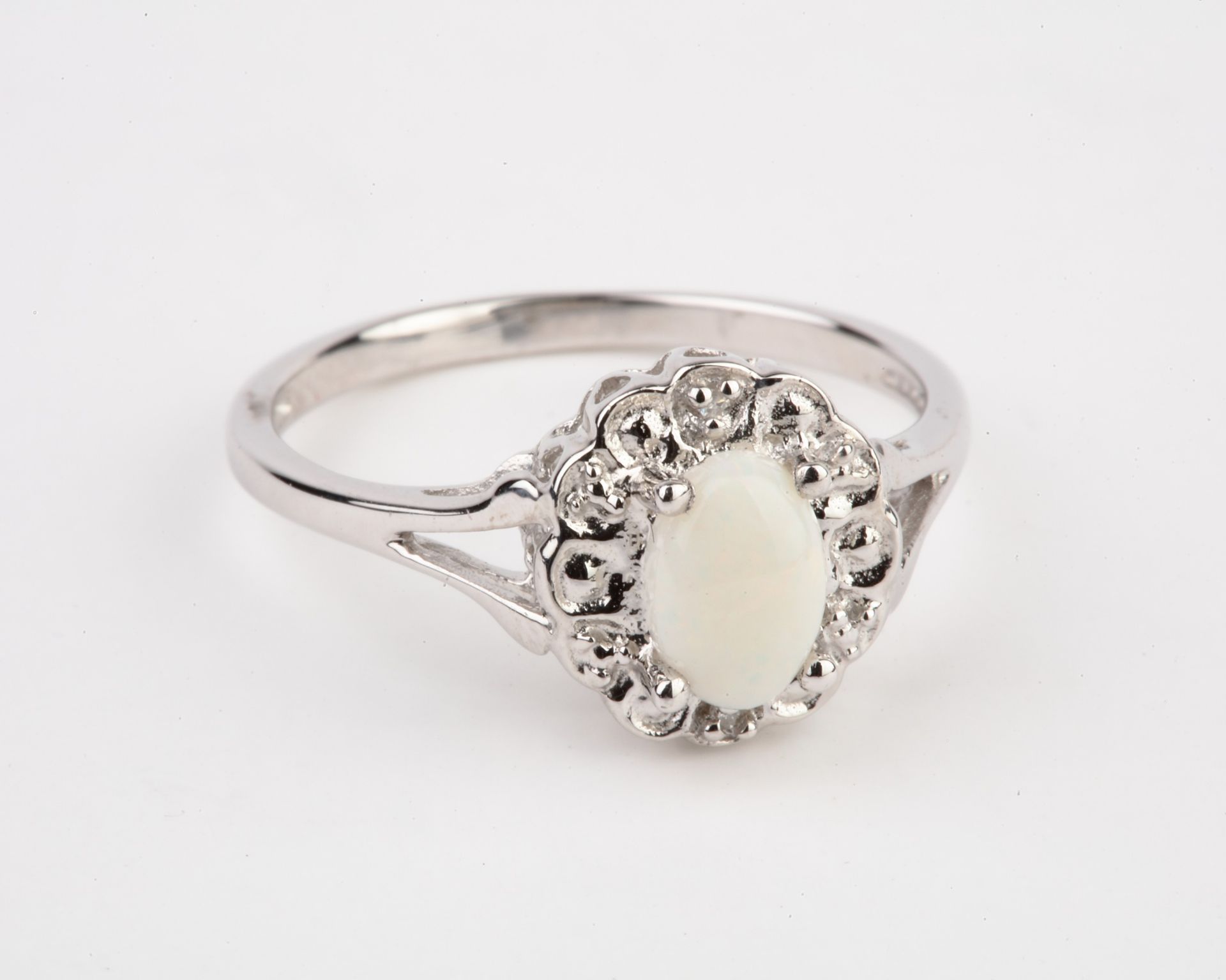 + VAT Brand New Opal & Diamond Circular Design Ring