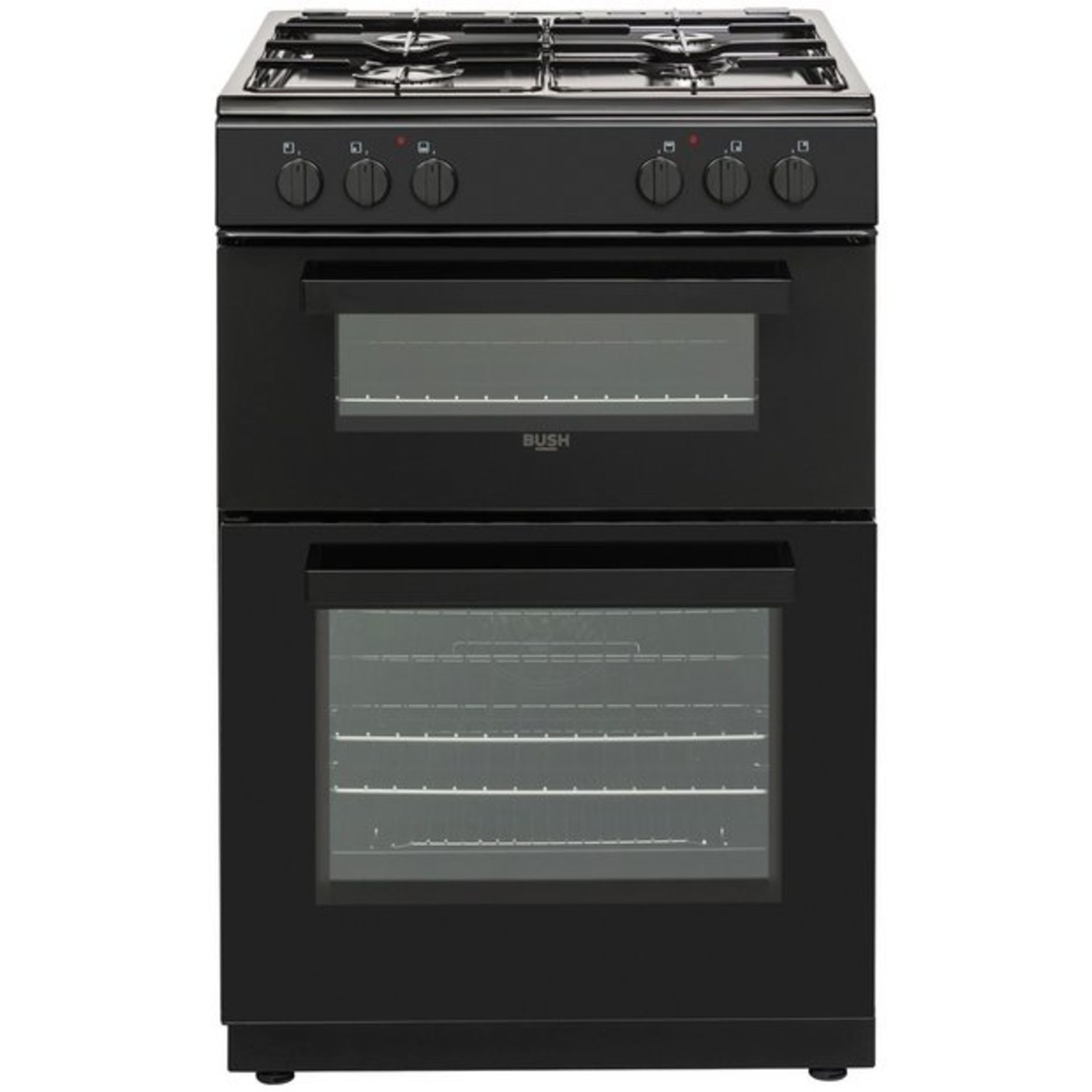 + VAT Grade B Bush DHBDFDBL60 60cm Double Oven Dual Fuel - Main Oven 58 Litre Capacity - Second